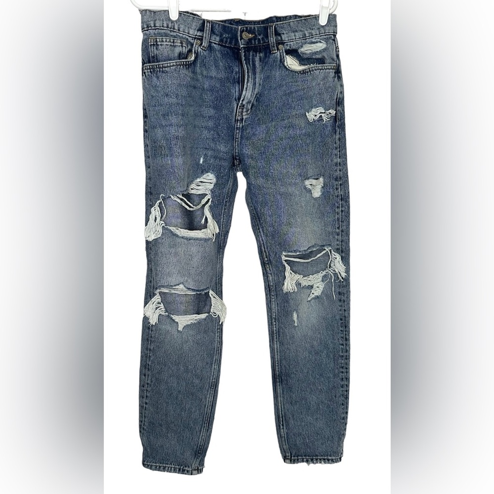 H&M Divided Men’s Jeans Size 32 Tapered Distressed - Picture 1 of 5